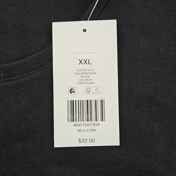 Kim Rogers Perfectly Soft Tee NEW Women's XXL Deep Black 3/4 Length Sleeve NWT - Picture 6 of 13